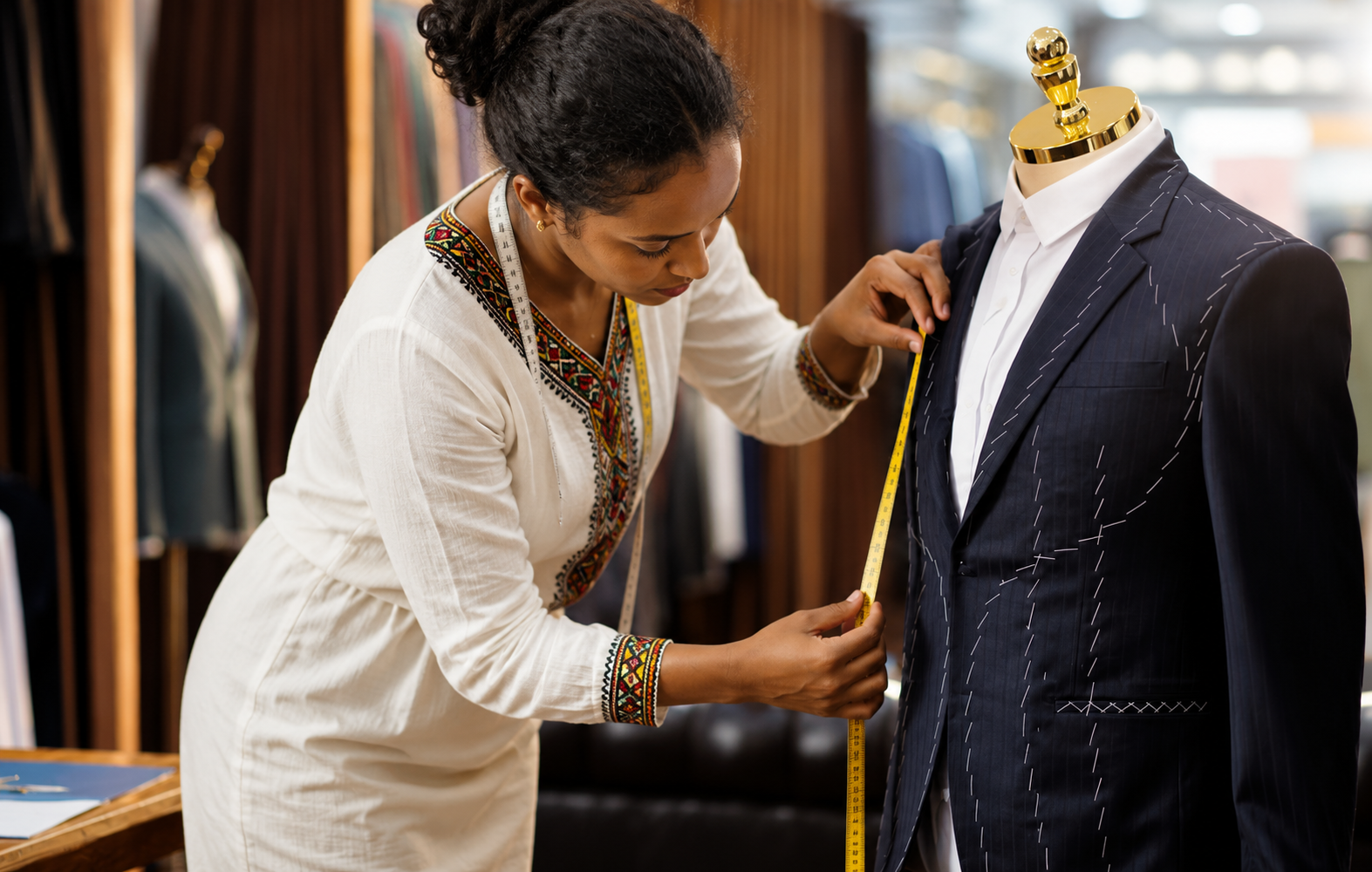 Tailor working on a garment